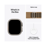 Apple Watch Ultra 4 GPS + Cellular 49mm Natural Titanium Case with Desert Alpine Loop - M - Desert