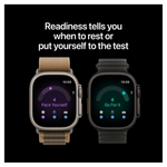 Apple Watch Ultra 4 GPS + Cellular 49mm Natural Titanium Case with Translucent Grey Ocean Band - Gray