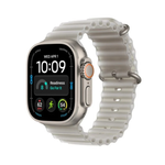 Apple Watch Ultra 4 GPS + Cellular 49mm Natural Titanium Case with Translucent Grey Ocean Band - Gray