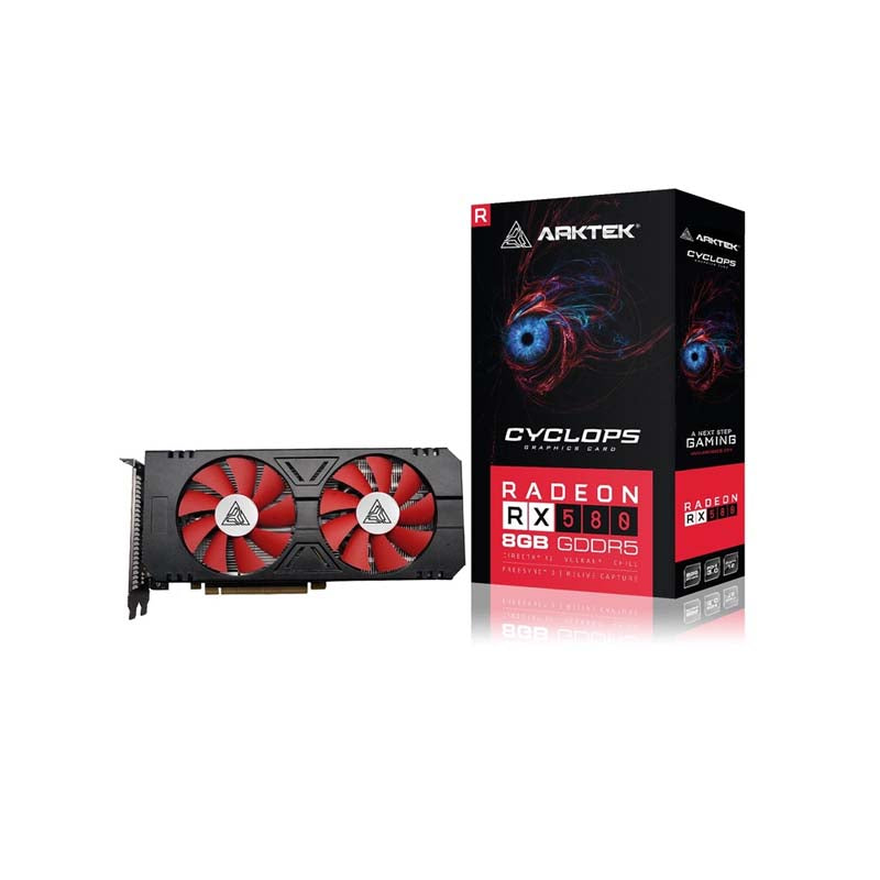 Arktek AMD Radeon RX580 8GB GDDR5 Graphics Card - Grey