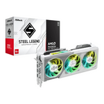 ASRock AMD Radeon RX 9070 XT Steel Legend 16GB Graphics Card - White
