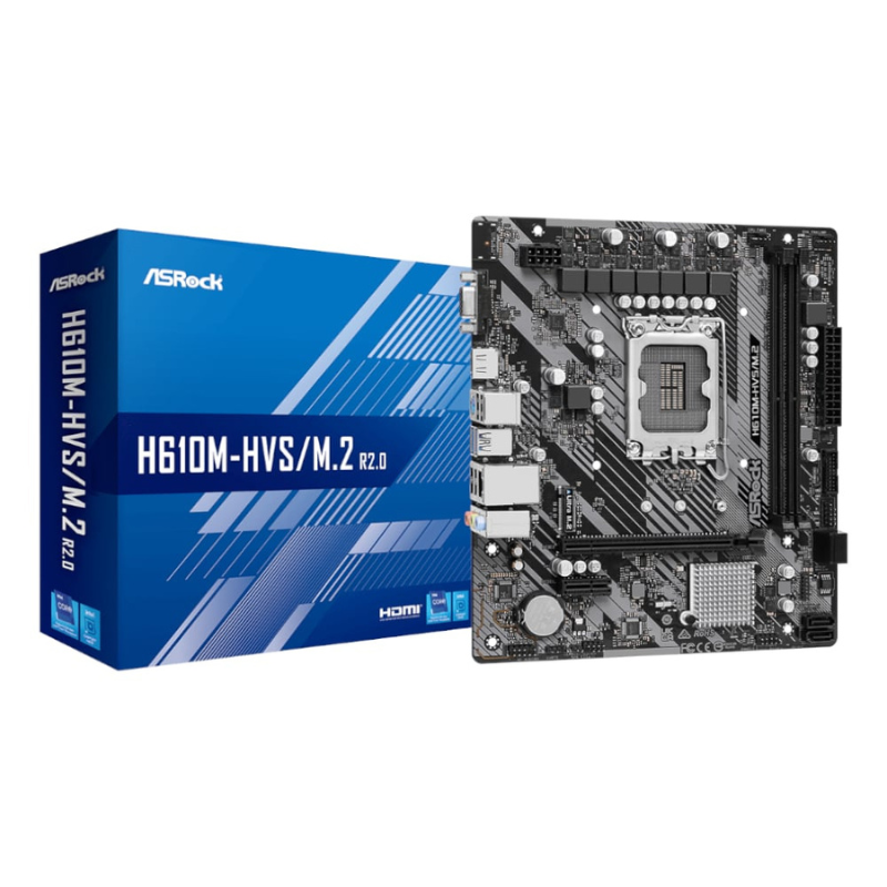 ASRock H610M-HVS/M.2 R2.0 Intel LGA 1700 m-ATX Motherboard - Black