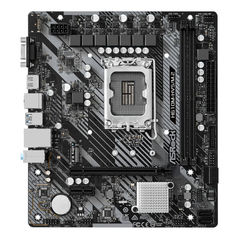 ASRock H610M-HVS/M.2 R2.0 Intel LGA 1700 m-ATX Motherboard - Black