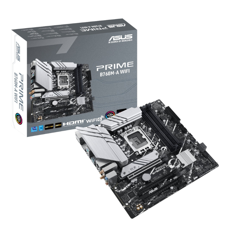 Asus Prime B760M-A WIFI Intel LGA1700 M-ATX Motherboard - Black