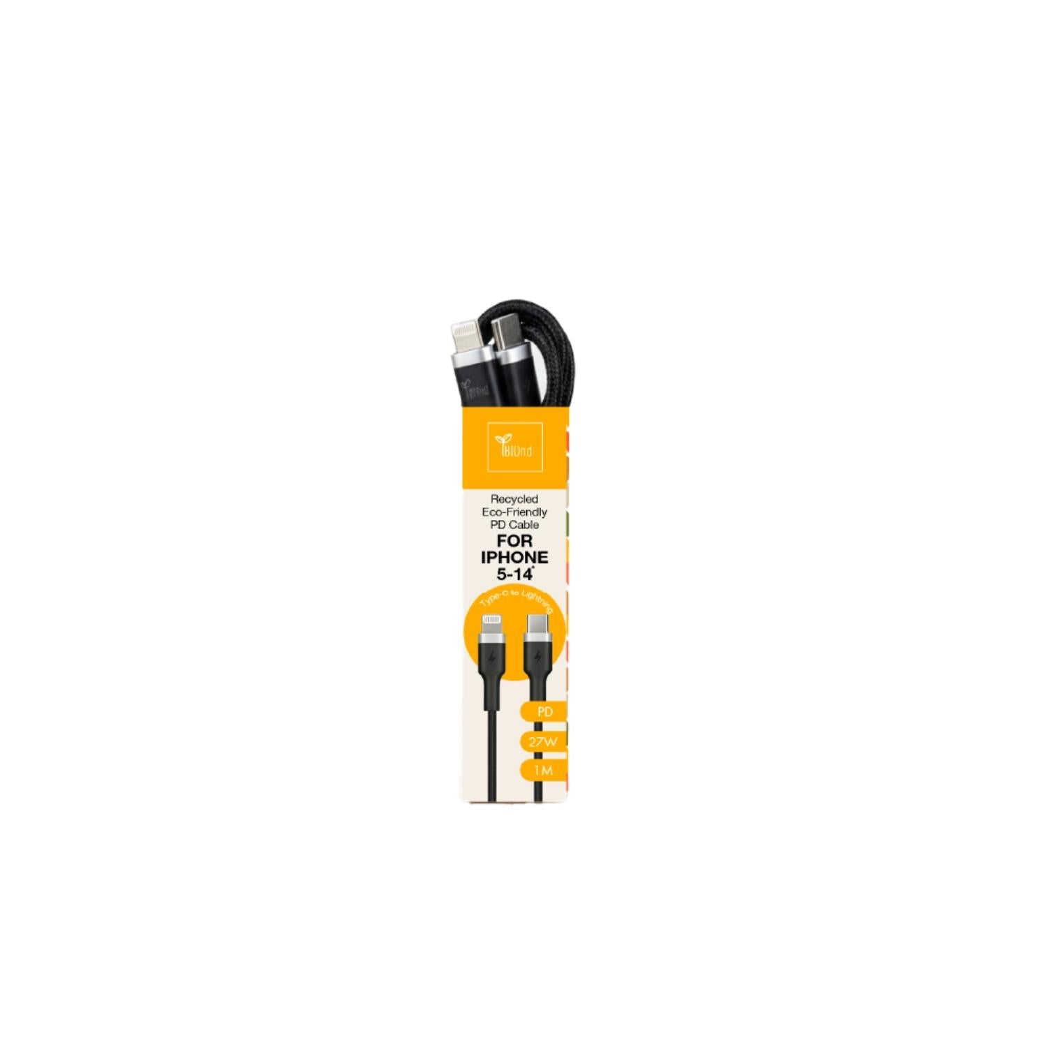 BIOND Lightning To Type-C Nylon Cable 1 Metre - Black - Black