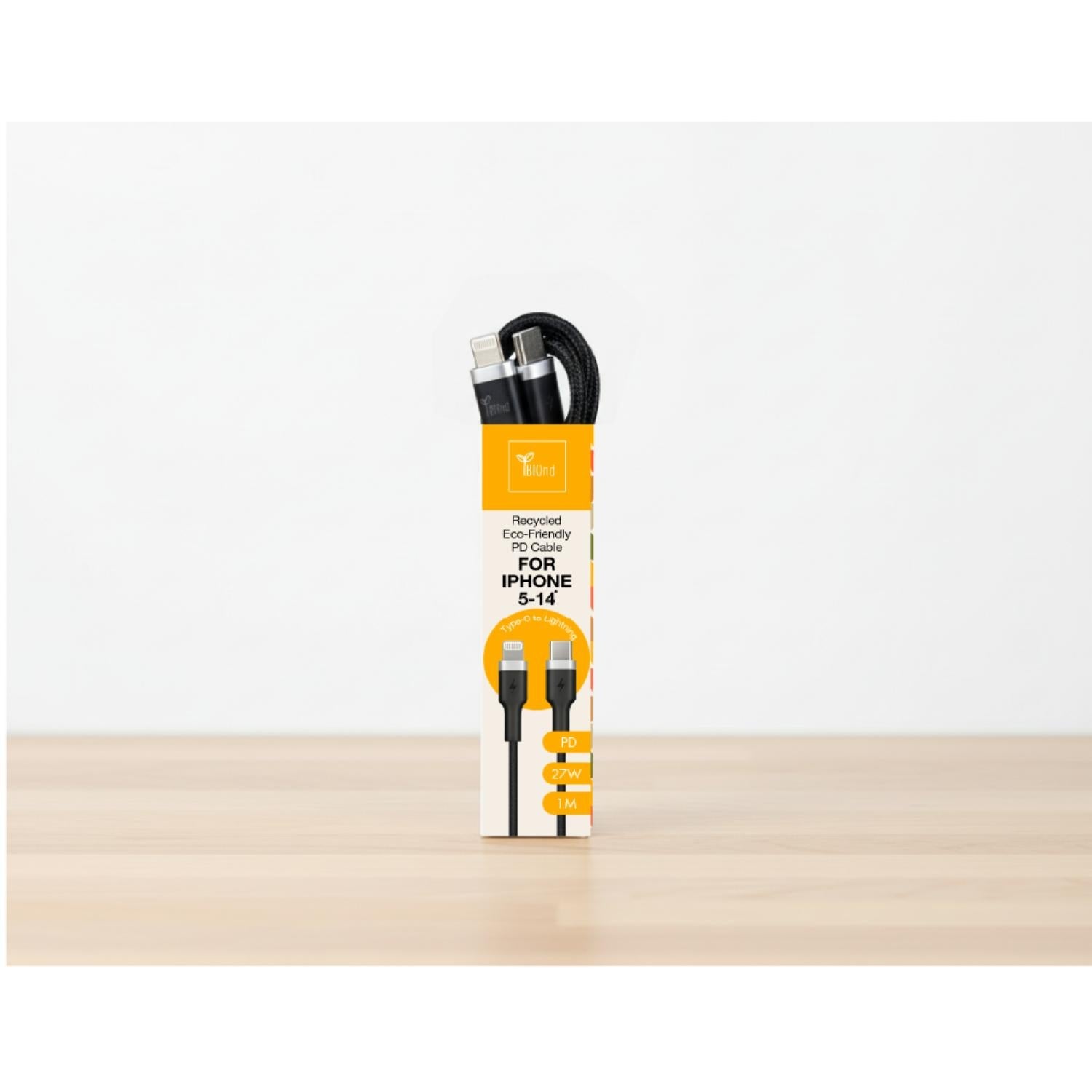 BIOND Lightning To Type-C Nylon Cable 1 Metre - Black - Black