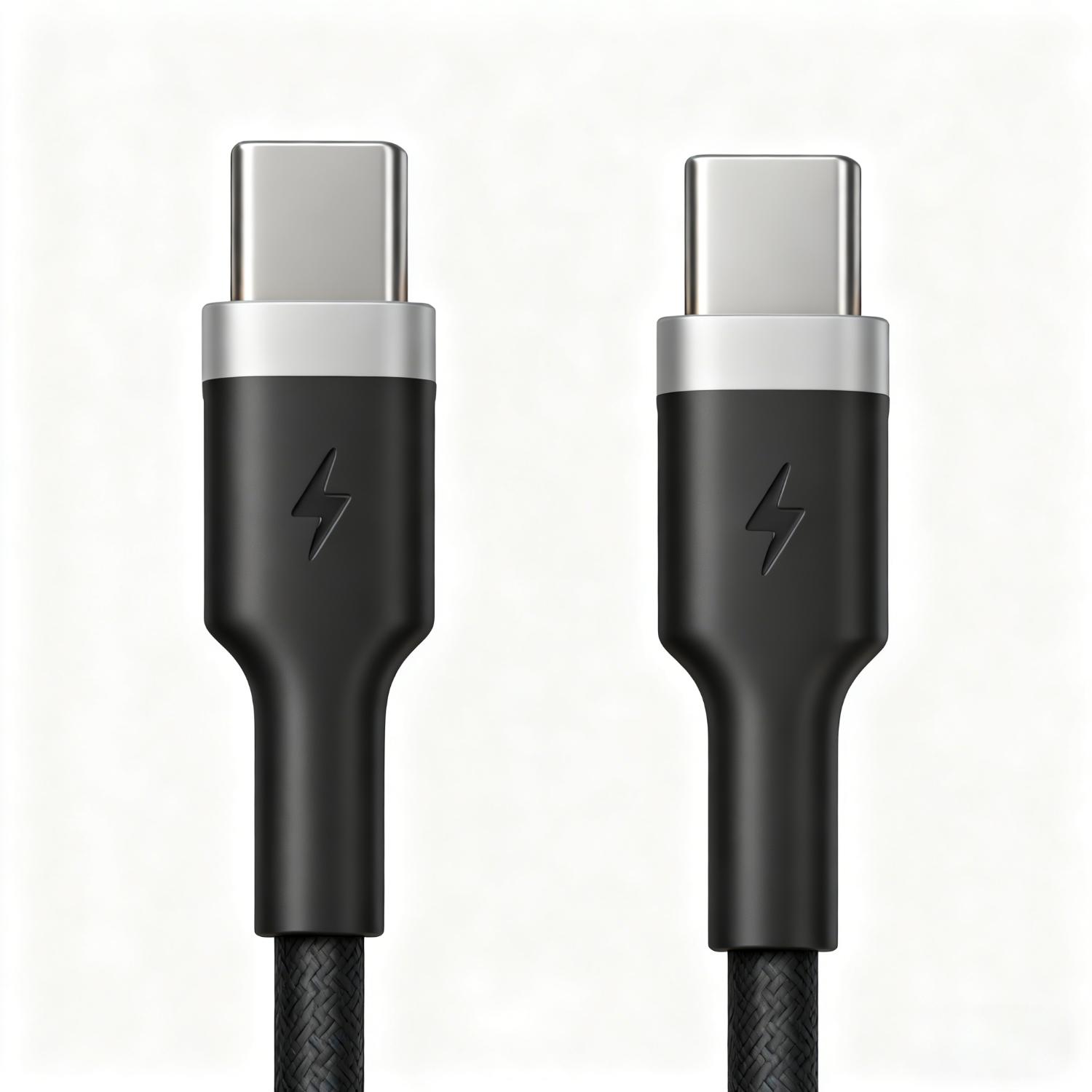 BIOND Type-C To Type-C Nylon Cable 60W 1 Metre - Black - Black