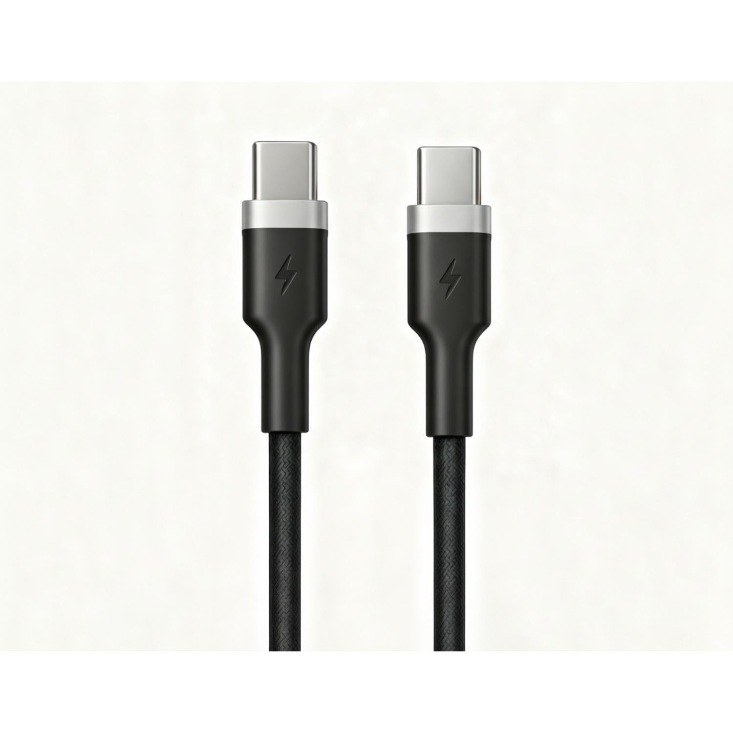 BIOND Type-C To Type-C Nylon Cable 60W 1 Metre - Black - Black