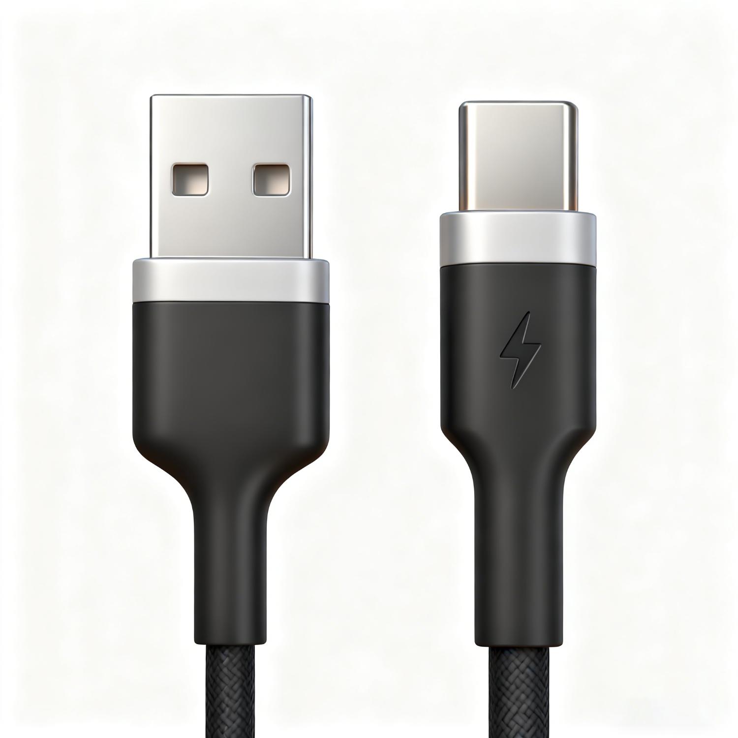 BIOND USB To Type-C Nylon Cable 1 Metre - Black - Black