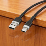 BIOND USB To Type-C Nylon Cable 1 Metre - Black - Black