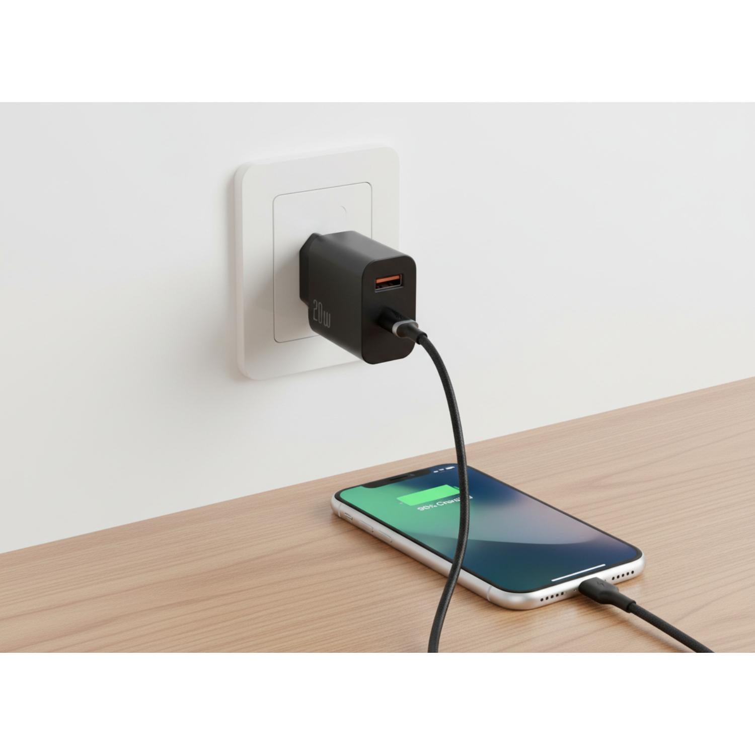BIOND USB/Type-C PD Wall Charger 20W - Black - Black