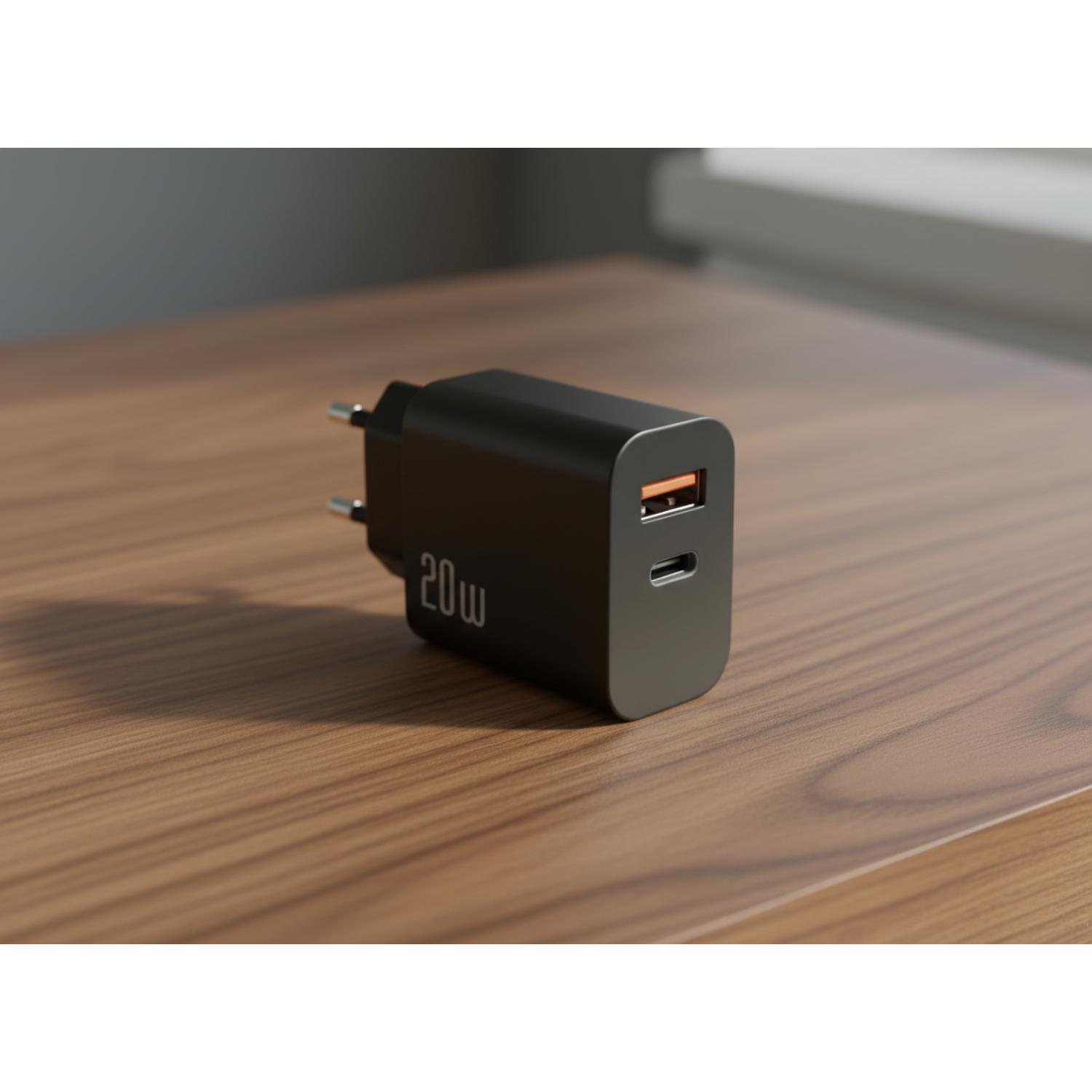 BIOND USB/Type-C PD Wall Charger 20W - Black - Black