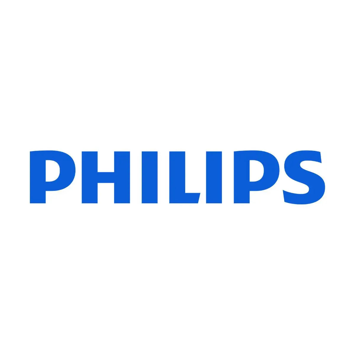 Blue philips logo text on a white background.