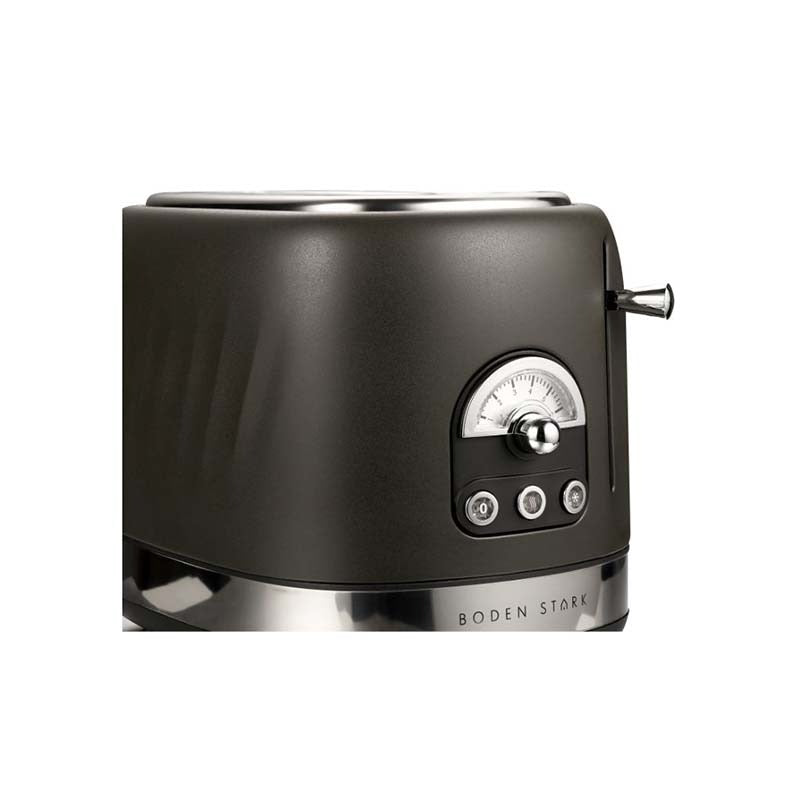 Boden Stark 2 Slice Stainless Steel Toaster - Charcoal - Grey