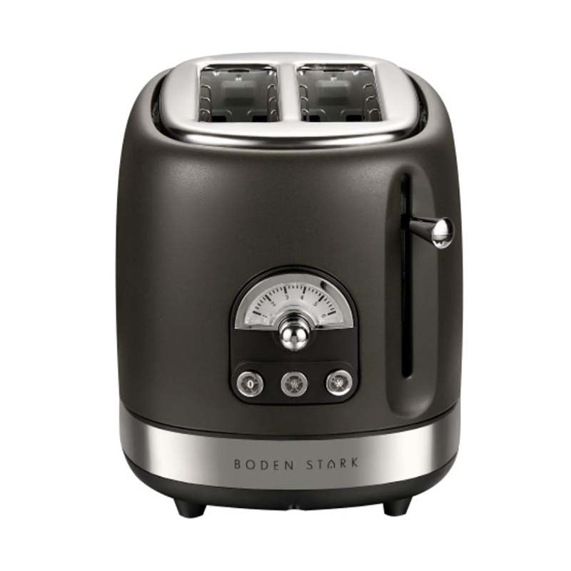 Boden Stark 2 Slice Stainless Steel Toaster - Charcoal - Grey