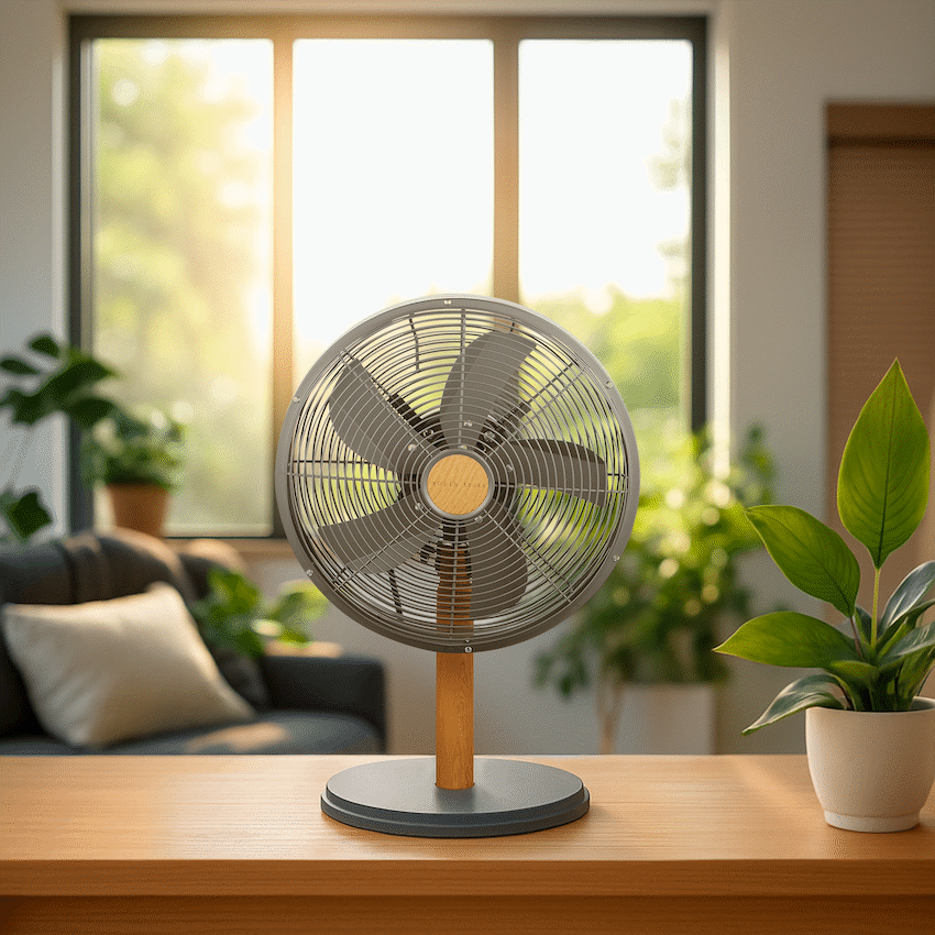 Boden Stark 30cm Oscillating Desk Fan with 3 Speeds - Kitchen and Home
