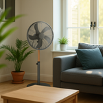 Boden Stark 40cm Stand Fan 50W 5 Blades Adjustable Height - Grey - Kitchen and Home