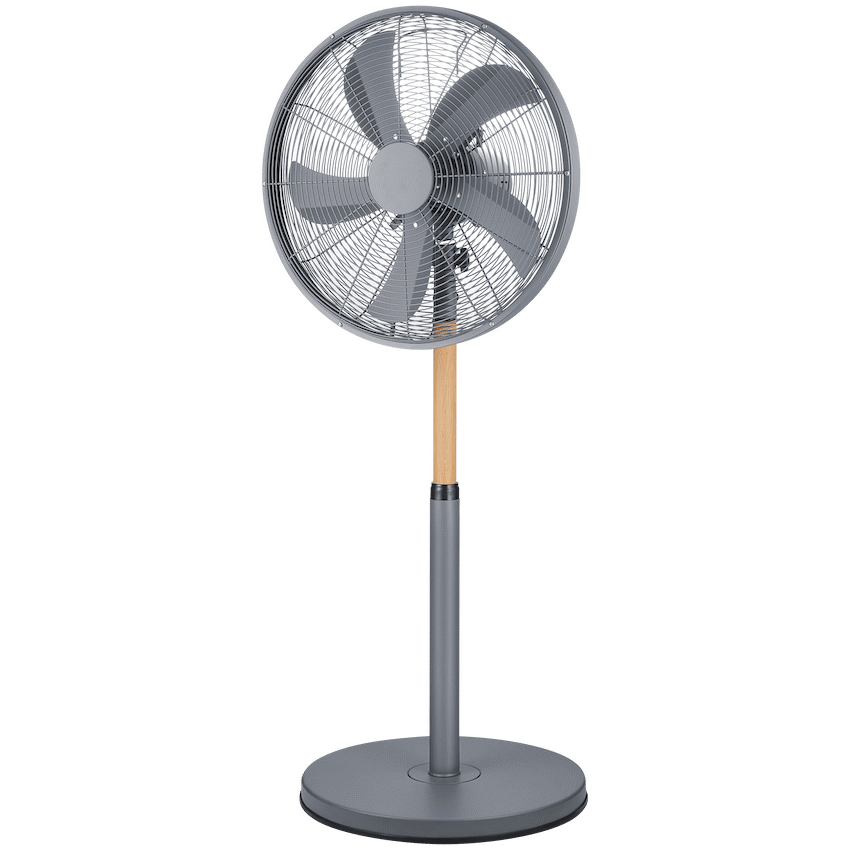 Boden Stark 40cm Stand Fan 50W 5 Blades Adjustable Height - Grey - Kitchen and Home