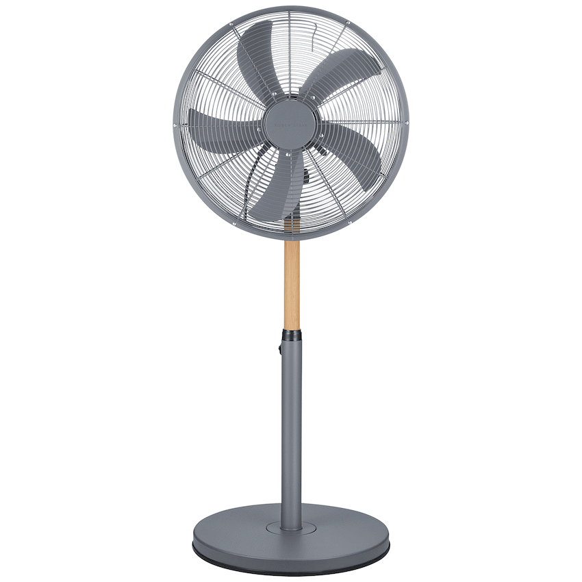 Boden Stark 40cm Stand Fan 50W 5 Blades Adjustable Height - Grey - Kitchen and Home
