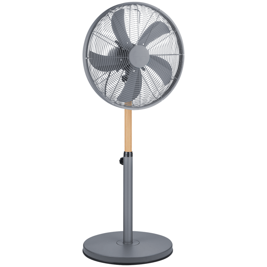 Boden Stark 40cm Stand Fan 50W 5 Blades Adjustable Height - Grey - Kitchen and Home