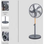Boden Stark 40cm Stand Fan 50W 5 Blades Adjustable Height - Grey - Kitchen and Home