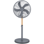 Boden Stark 40cm Stand Fan 50W 5 Blades Adjustable Height - Grey - Kitchen and Home