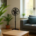 Boden Stark 45cm Stand Fan - Black - Black - Kitchen and Home