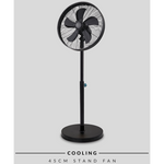 Boden Stark 45cm Stand Fan - Black - Black - Kitchen and Home