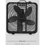 Boden Stark 50cm Box Fan 3-Speed Floor Fan - Black - Black - Kitchen and Home