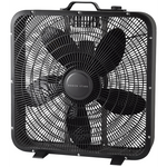Boden Stark 50cm Box Fan 3-Speed Floor Fan - Black - Black - Kitchen and Home