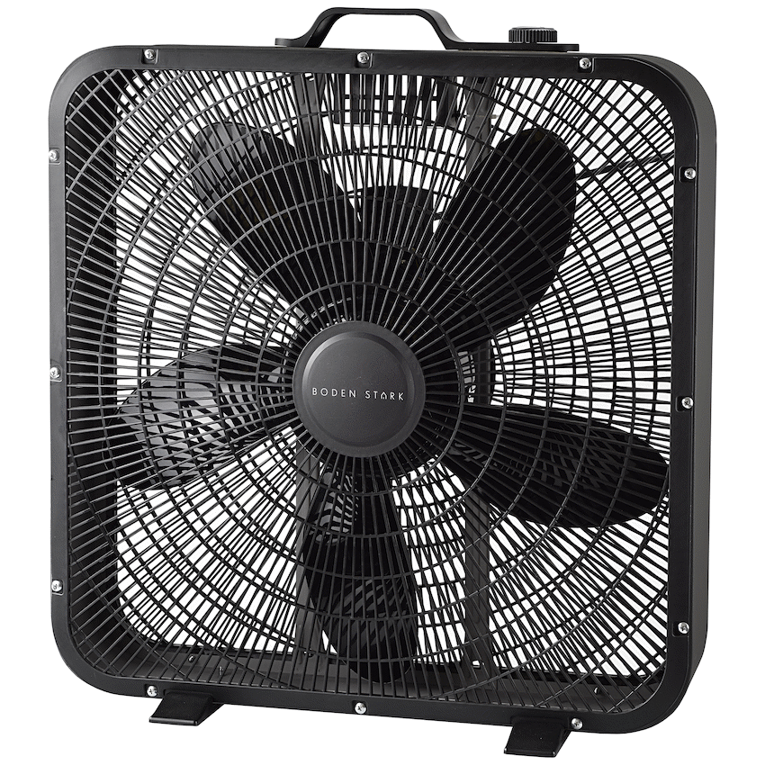 Boden Stark 50cm Box Fan 3-Speed Floor Fan - Black - Black - Kitchen and Home