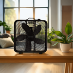 Boden Stark 50cm Box Fan 3-Speed Floor Fan - Black - Black - Kitchen and Home