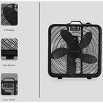 Boden Stark 50cm Box Fan 3-Speed Floor Fan - Black - Black - Kitchen and Home