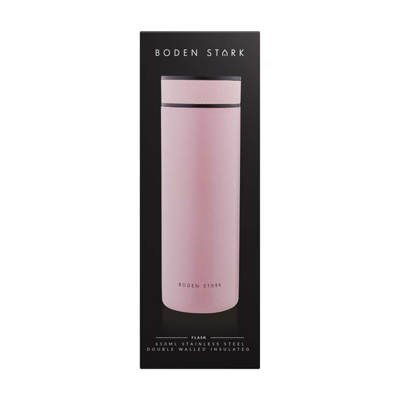 Boden Stark 650ml Travel Flask - Pastel Pink - Pink