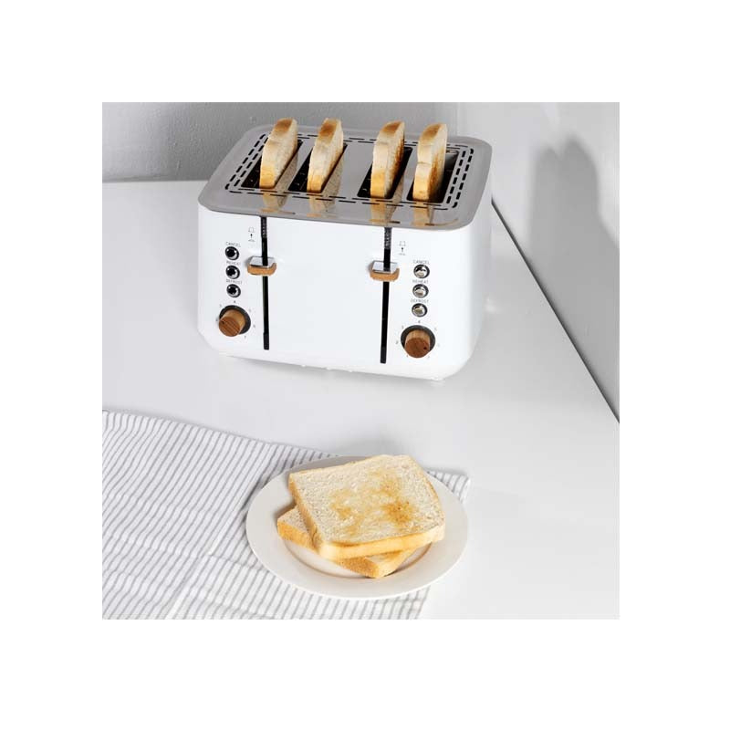 Boden Stark Anson Collection 4 Slice Stainless Steel Toaster - White - White