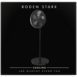 Boden Stark LED Display Stand Fan - Black - Black - Kitchen and Home