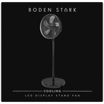 Boden Stark LED Display Stand Fan - Black - Black - Kitchen and Home