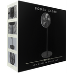 Boden Stark LED Display Stand Fan - Black - Black - Kitchen and Home