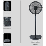 Boden Stark LED Display Stand Fan - Black - Black - Kitchen and Home