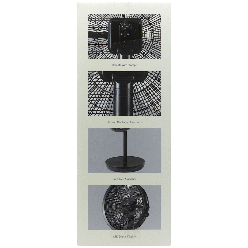 Boden Stark LED Display Stand Fan - Black - Black - Kitchen and Home