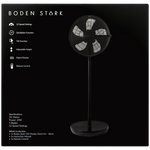 Boden Stark LED Display Stand Fan - Black - Black - Kitchen and Home