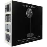 Boden Stark LED Display Stand Fan - Black - Black - Kitchen and Home