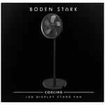 Boden Stark LED Display Stand Fan - Black - Black - Kitchen and Home