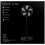 Boden Stark LED Display Stand Fan - Black - Black - Kitchen and Home
