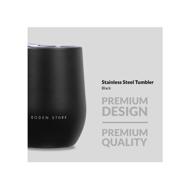 Boden Stark Stainless steel 350 ml Tumbler Flask - Black - Black