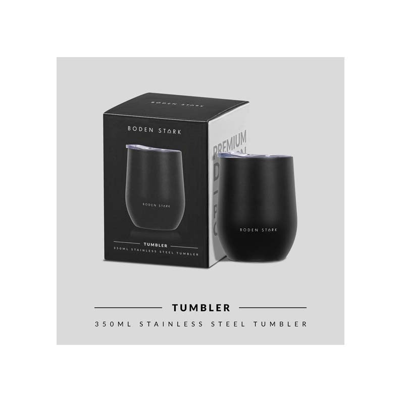 Boden Stark Stainless steel 350 ml Tumbler Flask - Black - Black