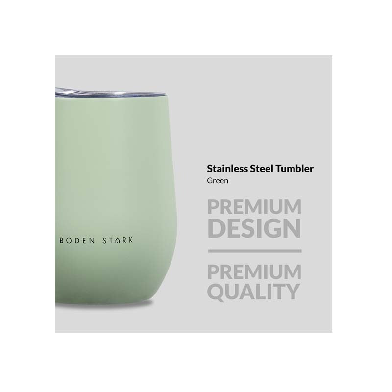 Boden Stark Stainless steel 350 ml Tumbler Flask - Green - Green