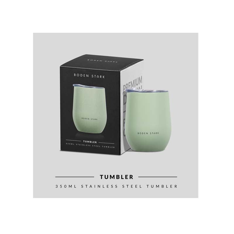 Boden Stark Stainless steel 350 ml Tumbler Flask - Green - Green