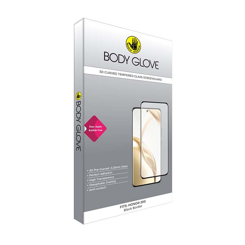 Body Glove 3D Tempered Glass Screen Protector Honor 200 - Black - Black