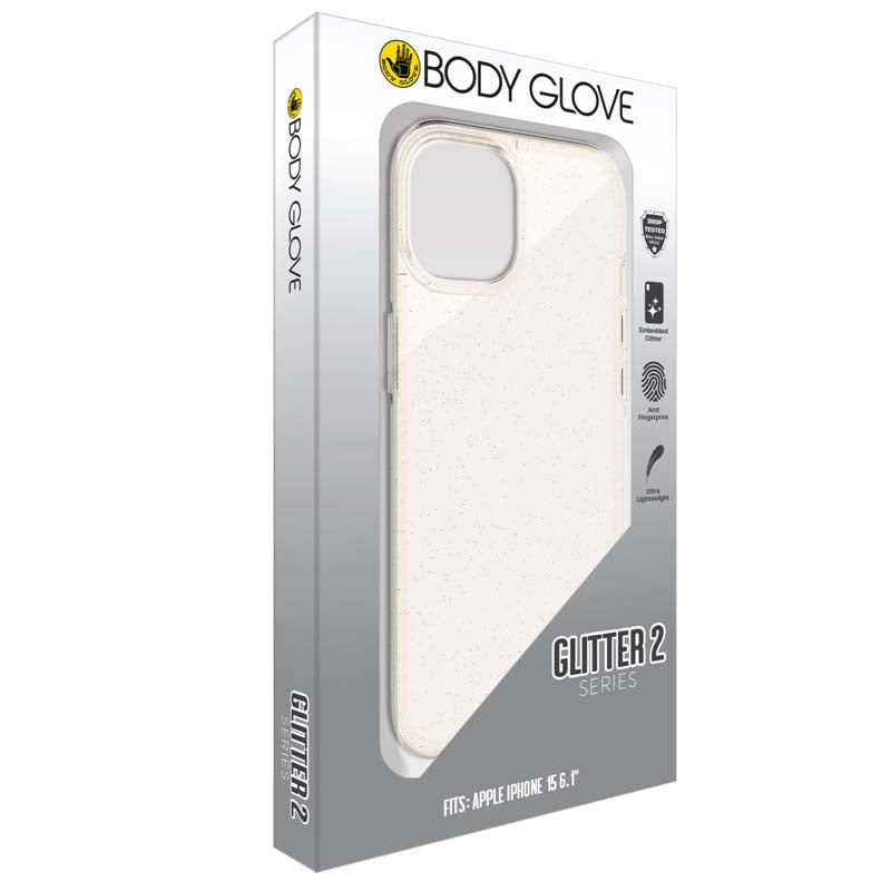 Body Glove Apple iPhone 15 Glitter2 Case - Clear / Rose Gold - Clear / Rose Gold